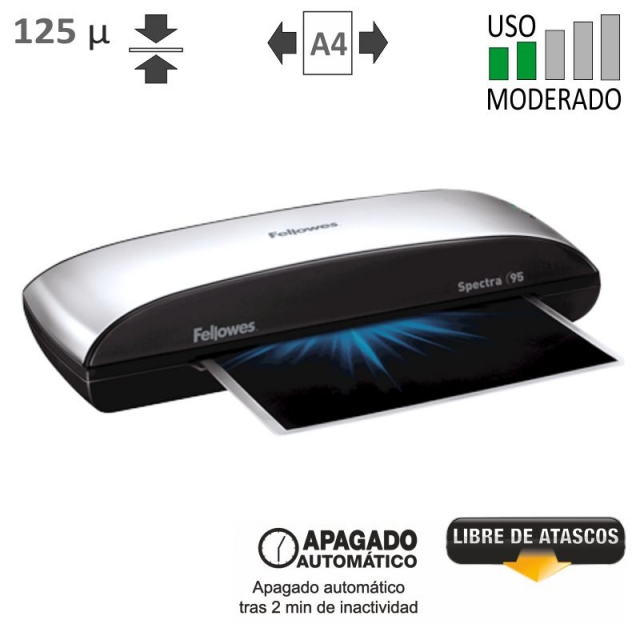 Comprar Plastificadora Fellowes Spectra A4, 125 micras, Uso moderado