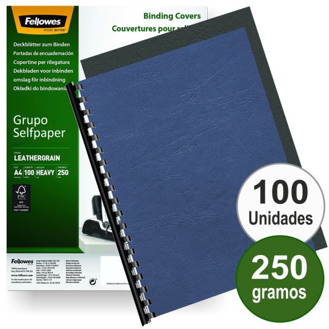 Comprar Portadas para encuadernar simil piel Fellowes 53713 azul
