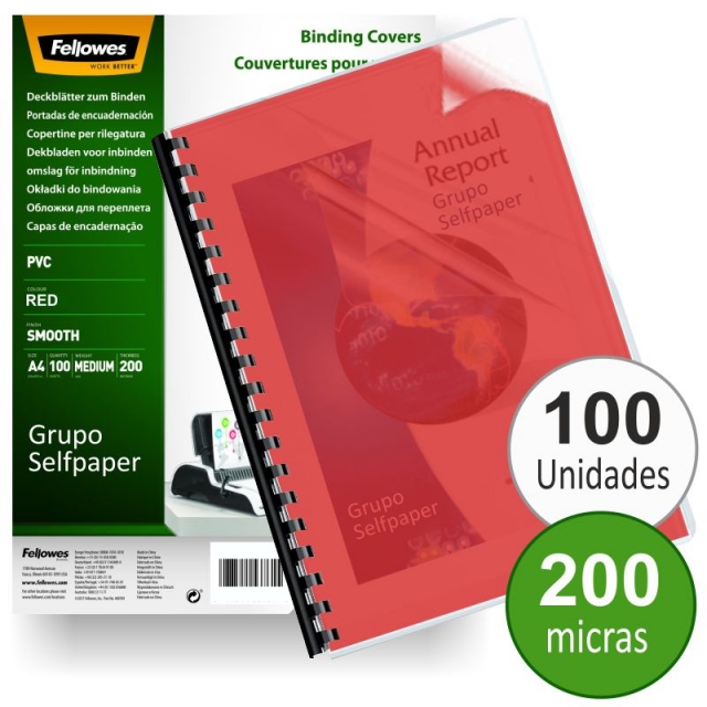 Comprar Tapa plastico para encuadernar PVC transparente rojo