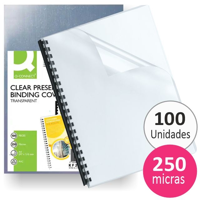 Comprar Tapas encuadernación transparentes PVC 250 Micras, Din A4