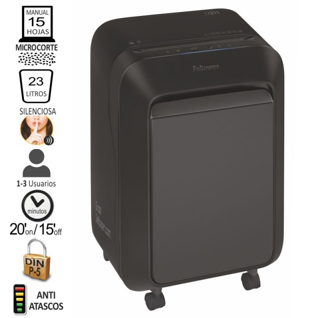 trituradora de papel fellowes lx211 microcorte p5