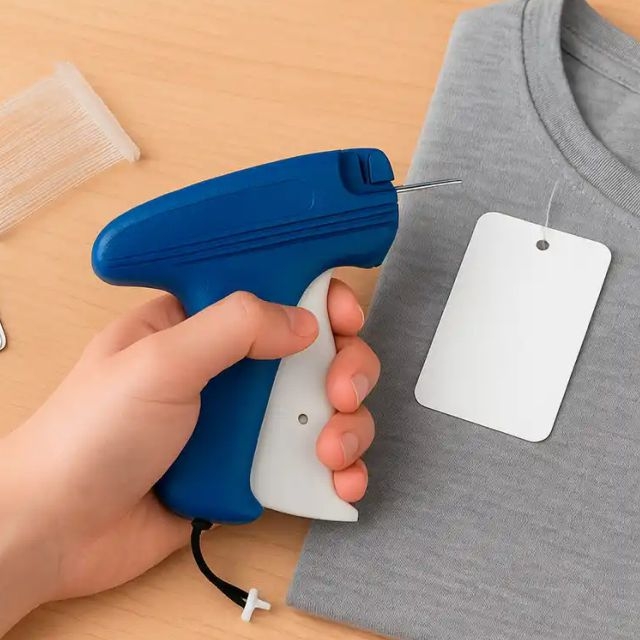 uso pistola etiquetadora textil navetes q connect