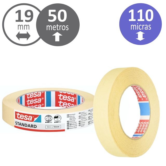 Comprar Cinta adhesiva de papel, Pintor carrocero Tesa 19 mm