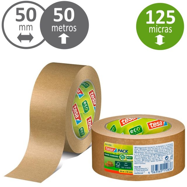 Comprar Cinta adhesiva precinto embalar de papel 50 mm x 50 mt kratt