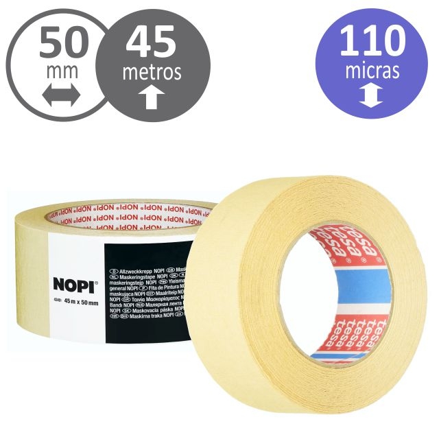 Comprar Cinta de papel adhesiva, de pintor o carrocero ancha 50 mm