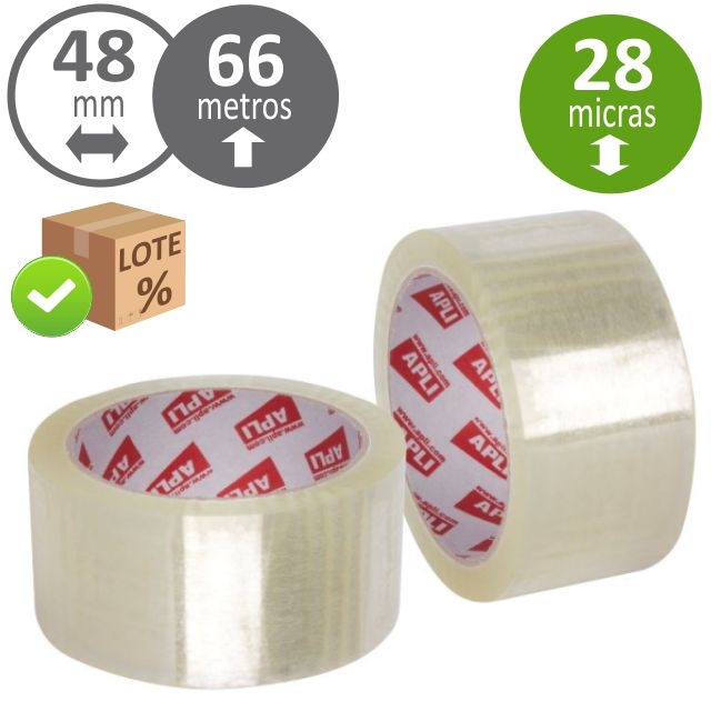 Comprar Cinta de embalar, Precinto Transparente Apli 48x66 Economico