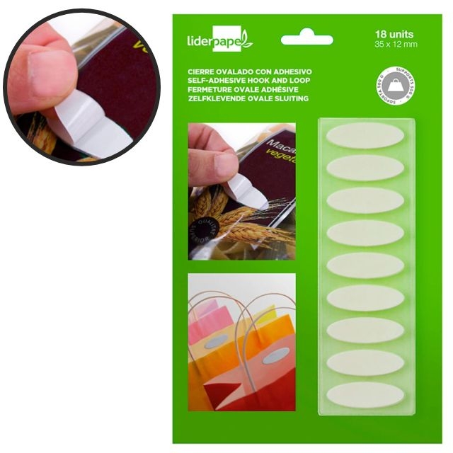 Comprar Circulos puntos de velcro adhesivos ovalados, 18 uds