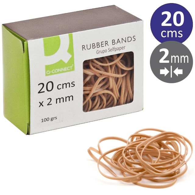Comprar Gomas Elasticas de 20 centimetros, Q-Connect KF15048 C/100 g