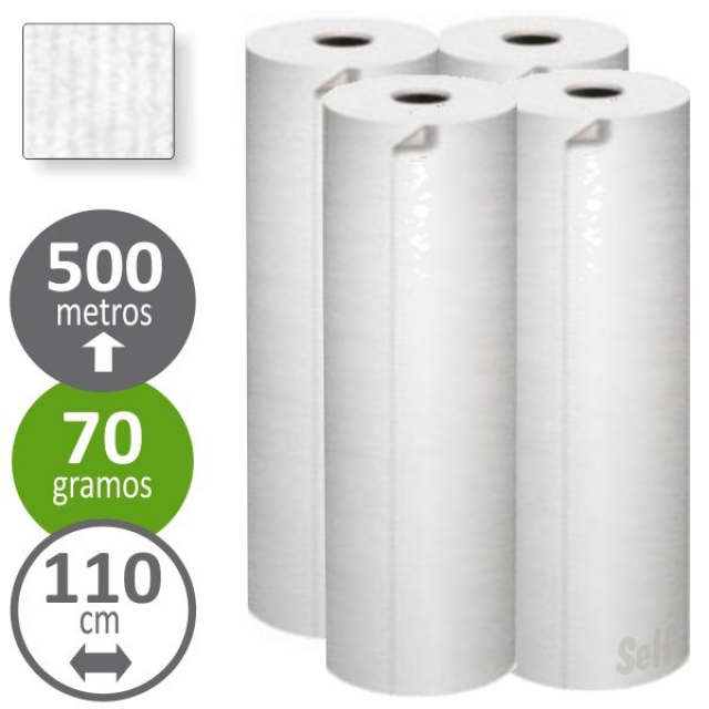 Comprar Papel continuo blanco, rollo 110 cms x 500 metros, 41 kgs