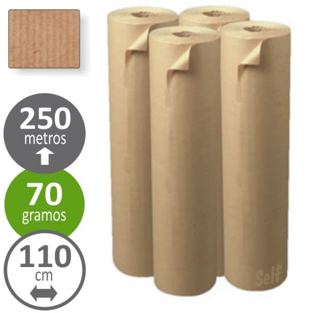 Papel para embalar kraft, rollo 110 cms x 250mts, 25 kgs