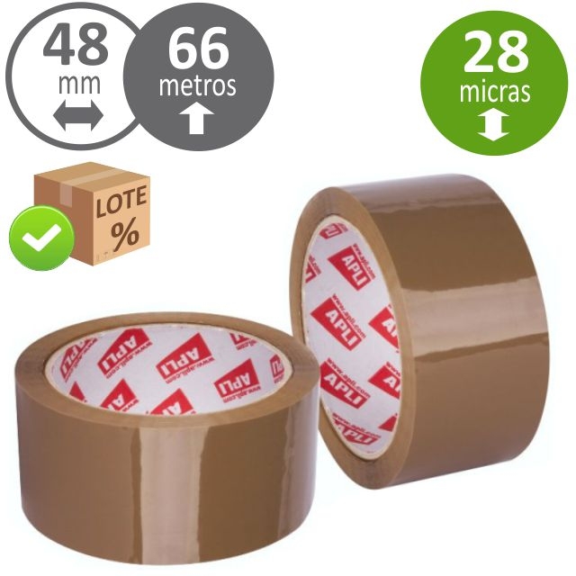 Comprar Precinto adhesivo, cinta embalar Apli 48x66 marron economico