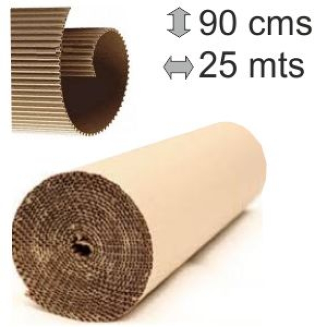 Comprar Rollo de cartón ondulado coarrugado para embalar, 25 mts