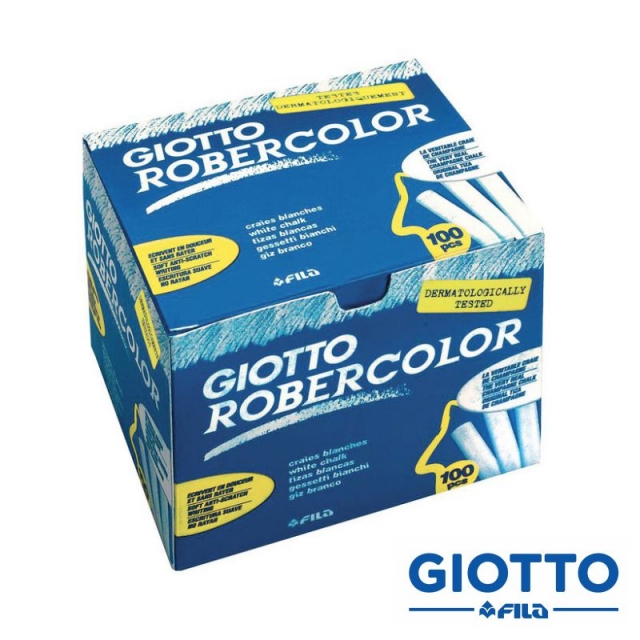 100 tizas giotto robercolor antipolvo blancas