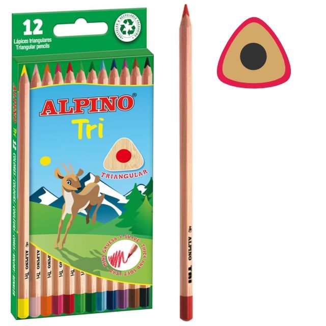 Comprar Alpino Tri, Caja 12 lápices de colores triangulares madera