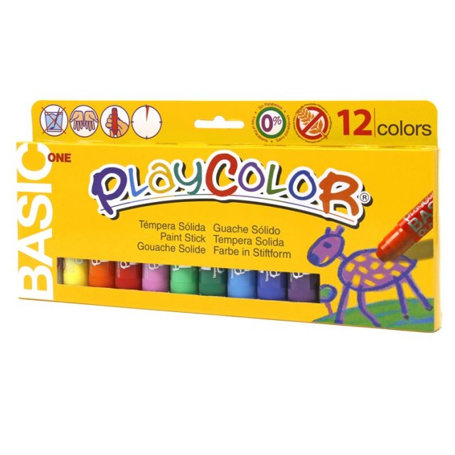 Comprar Caja 12 barras témperas solidas Playcolor Basic one Escolar