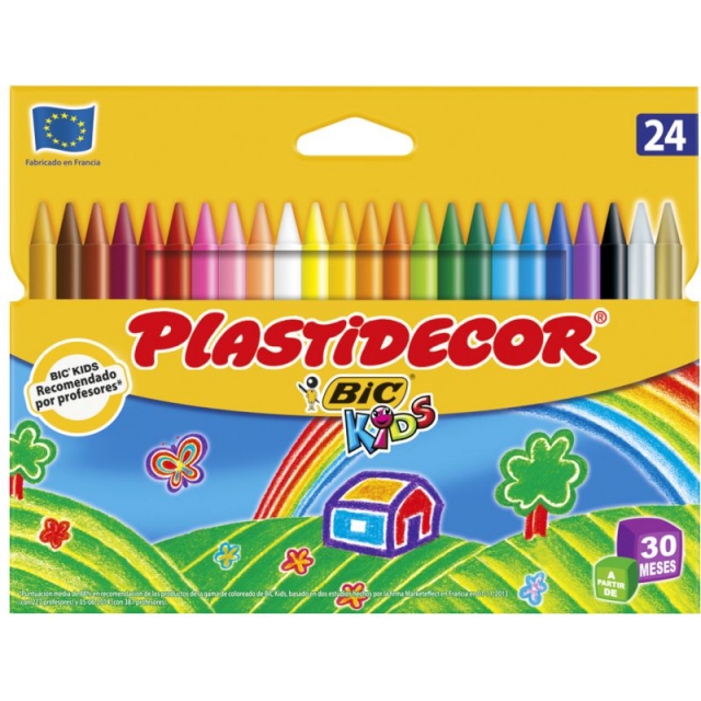 Cera triangular Plastidecor 144 unidades Bic Kids :: Plastidecor ::  Papelería :: Dideco