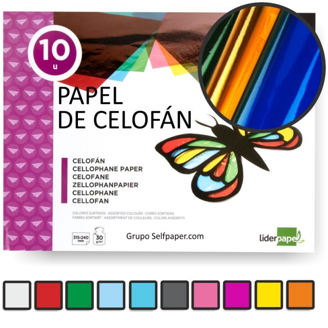 Papel Celofan Pte. 5 hojas 50x70 cms 30grs