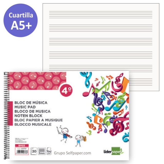 Comprar Block de música, Libreta cuaderno con pentagrama, Din A5+