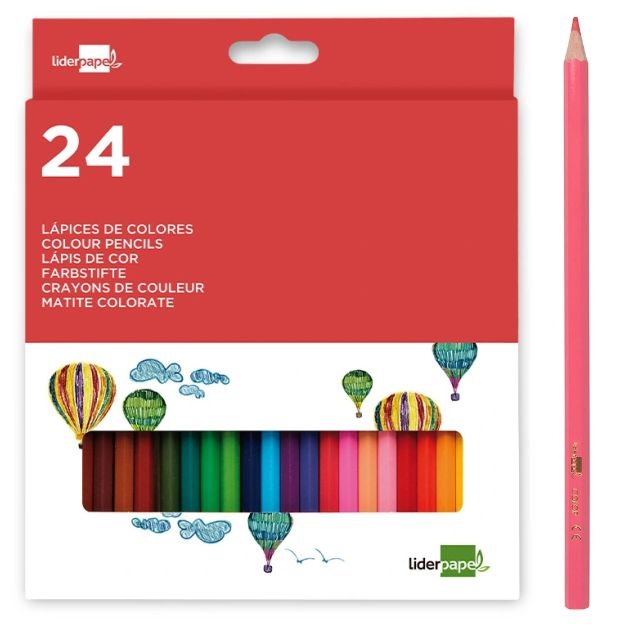 Comprar Caja 24 lápices de colores de madera económicos Liderpapel