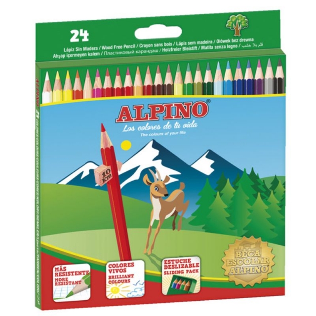 caja de 24 colores alpino surtidos 658