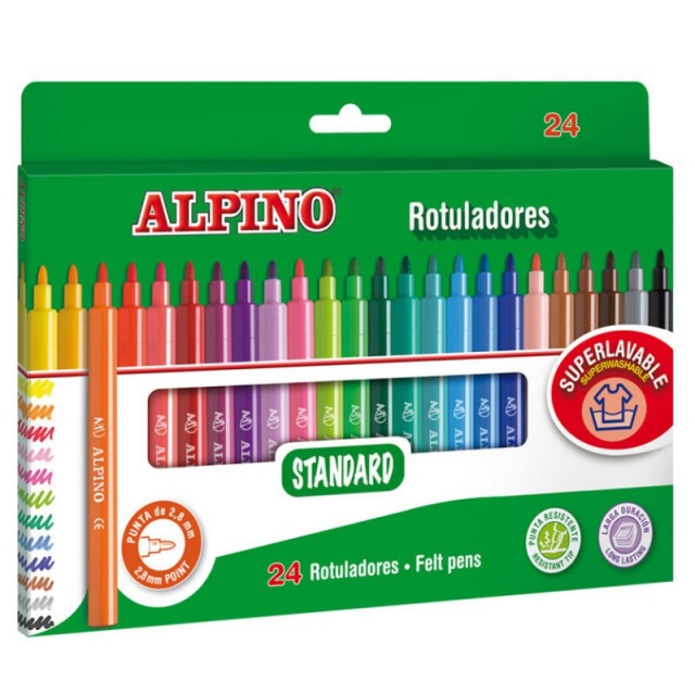 Comprar Caja de Rotuladores Alpino 24 Colores Surtidos