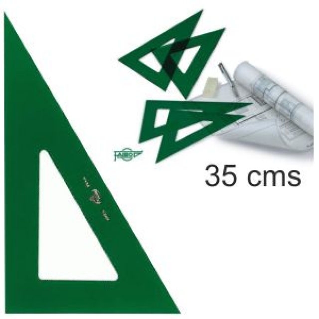 Comprar Cartabon 35 cms tecnico, verde, Sin biselar y sin graduacion