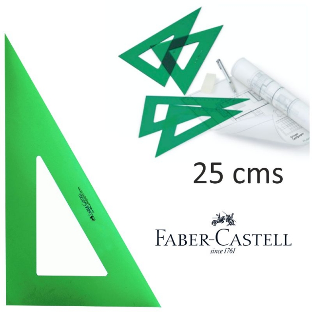 Comprar Cartabon Faber-Castell 25 Cms. verde, sin bisel, sin graduar
