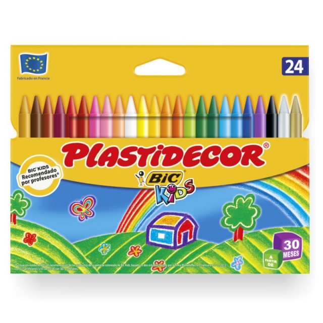 BIC Kids Ceras de Colores para Niños a Partir de 30 Meses, Plastidecor,  Colores Surtidos, Clásico, Material Escolar, 18 Unidad (Paquete de 1) :  : Juguetes y juegos