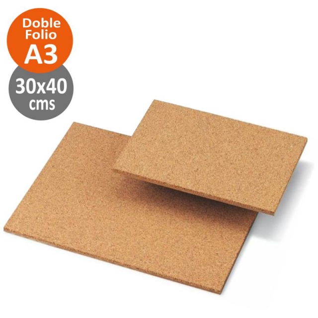 Comprar Corcho 30x40 cms, doble folio, A3, para picado, manualidades