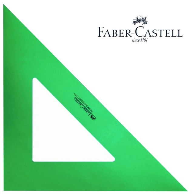 detalle escuadra faber castell verde 28 cms