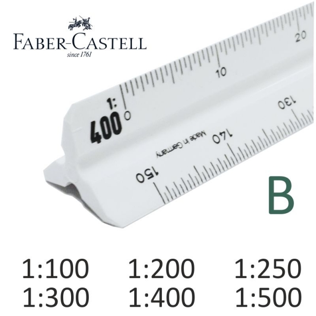 escalimetro faber castell 150 b escalas 1 100