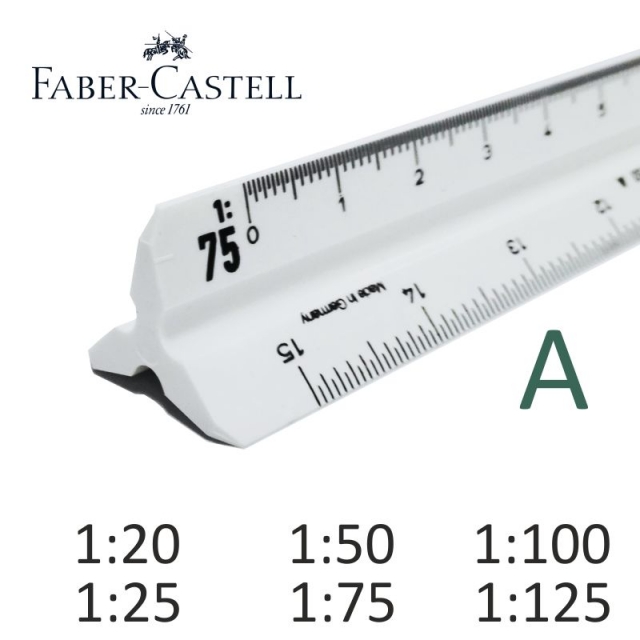 escalimetro faber castell 155 a con 6 escalas