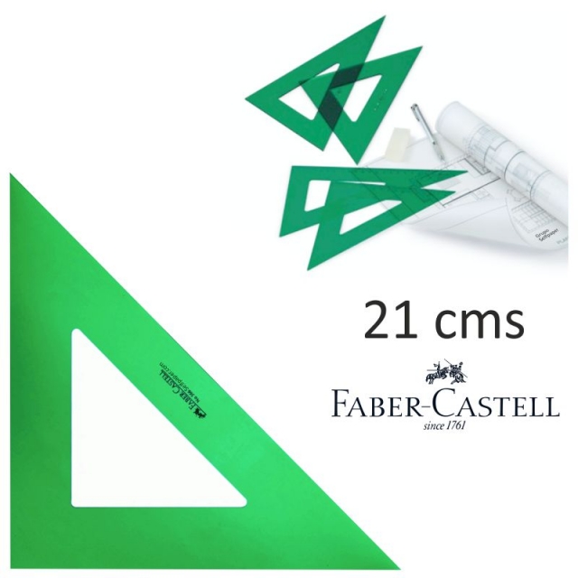 Comprar Escuadra Faber Castell verde pequeña, 21 centimetros