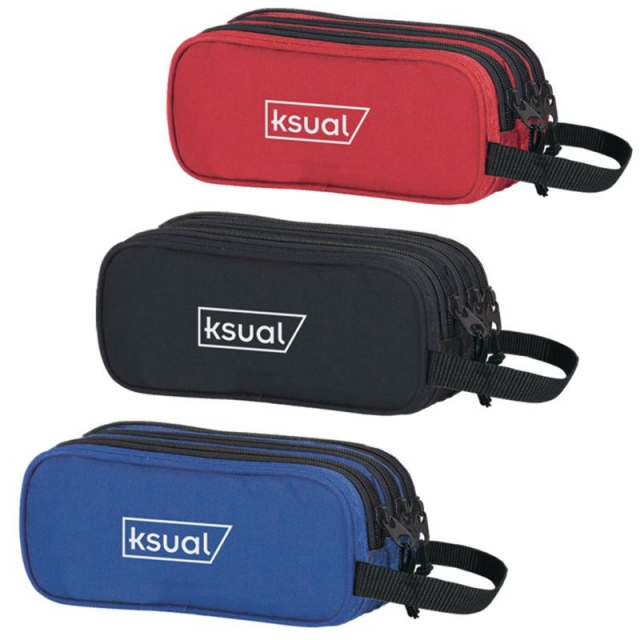 Comprar Estuche portalápices 3 cremalleras, portatodo triple Ksual