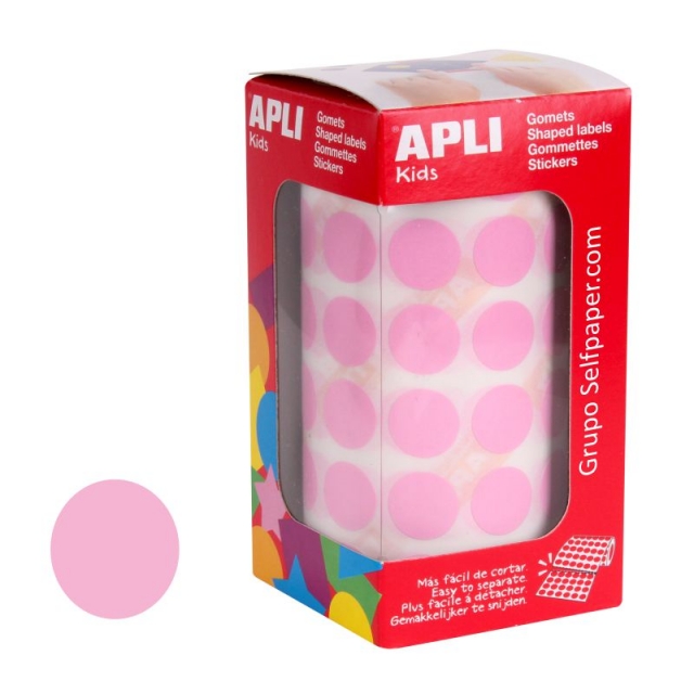 Comprar Gomets Apli 11484 Rollo Circulos adhesivos 15mm Rosa