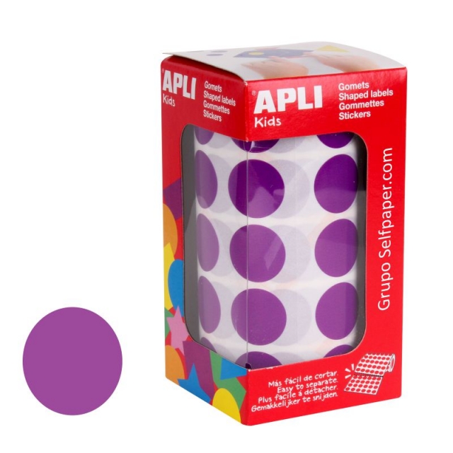 Comprar Gomets Apli 11490, circulos adhesivos 20 mm lilas, morados