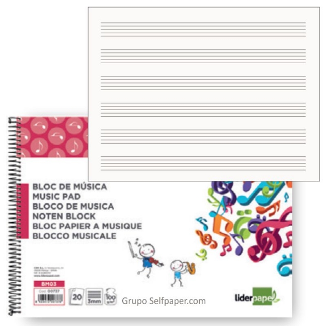 libreta para musica con pentagramas bm03