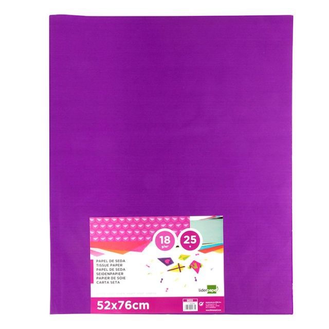 Comprar Mano 25 hojas papel de seda Violeta morado Liderpapel SE22