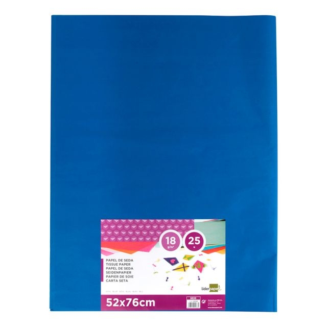 Comprar Mano 25 hojas papel de seda azul oscuro Liderpapel SE25