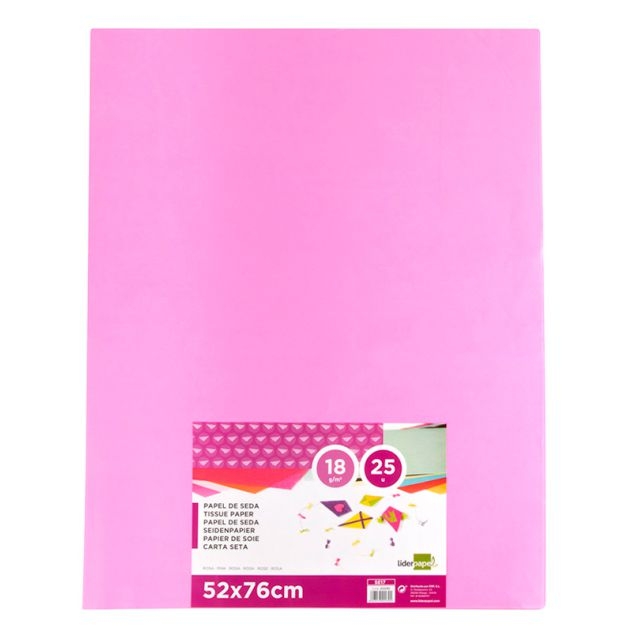 Comprar Mano 25 hojas papel de seda Rosa Liderpapel SE17, 52x76 mm