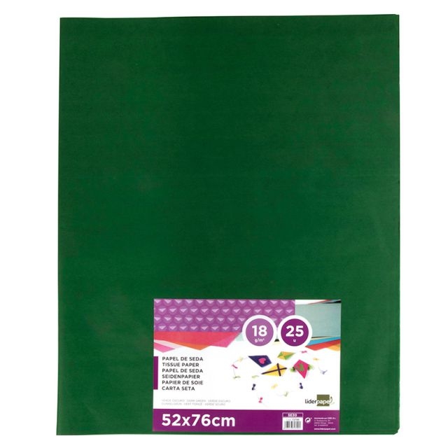 Comprar Mano 25 hojas papel de seda Verde oscuro Liderpapel SE30