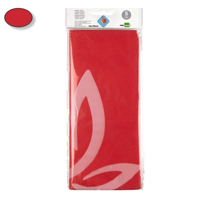 Comprar Papel de seda rojo, Liderpapel SE10, 5 hojas 52x76 mm