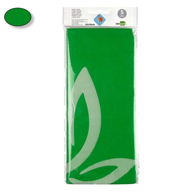 Comprar Papel de seda verde hierba Liderpapel SE14, 5 hojas 52x76