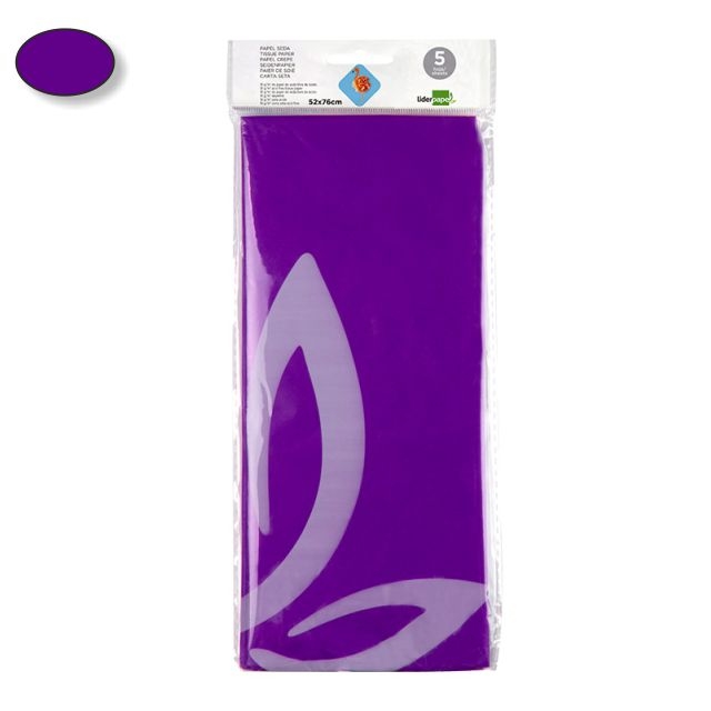Comprar Papel de seda violeta morado Liderpapel SE12, 5 hojas