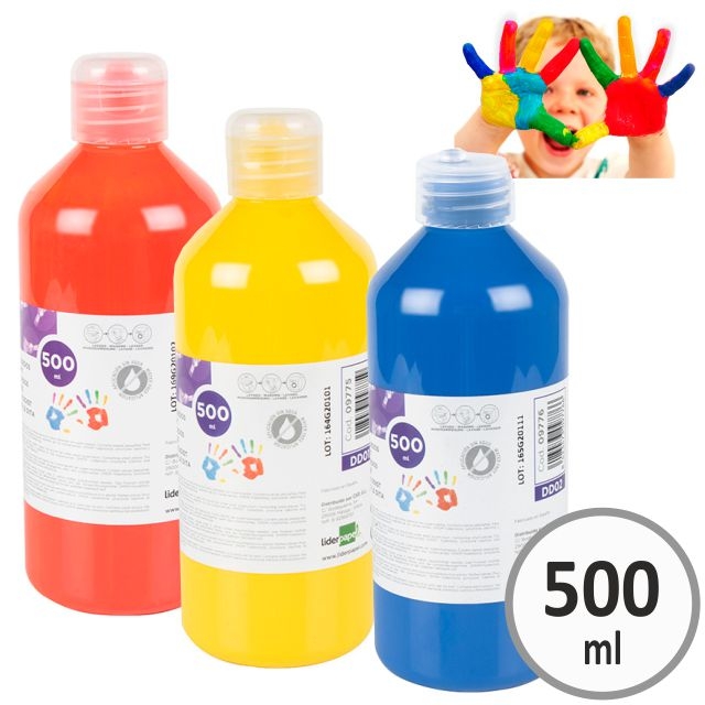 Comprar Pintura Dedos en botella 500 ml Liderpapel DD02 Azul