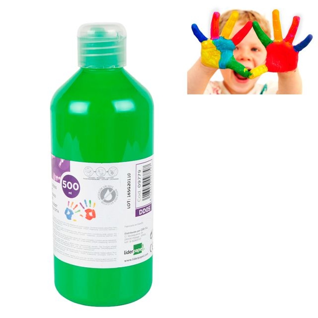 Comprar Pintura dedos en botella 500 ml Liderpapel DD05 Verde
