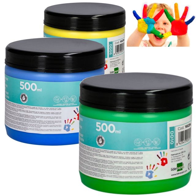 Comprar Pintura dedos Liderpapel económica, bote 500 ml color Verde