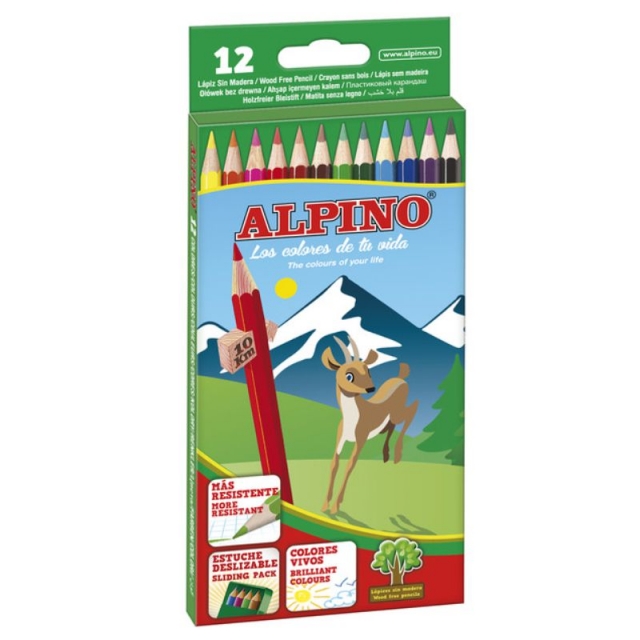 Comprar Lapices colores Alpino 12 pinturas WFC sin madera