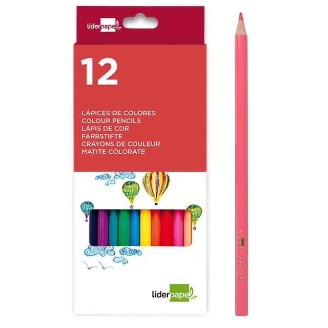 Comprar Caja 12 pinturas de madera, lapices de colores económicos