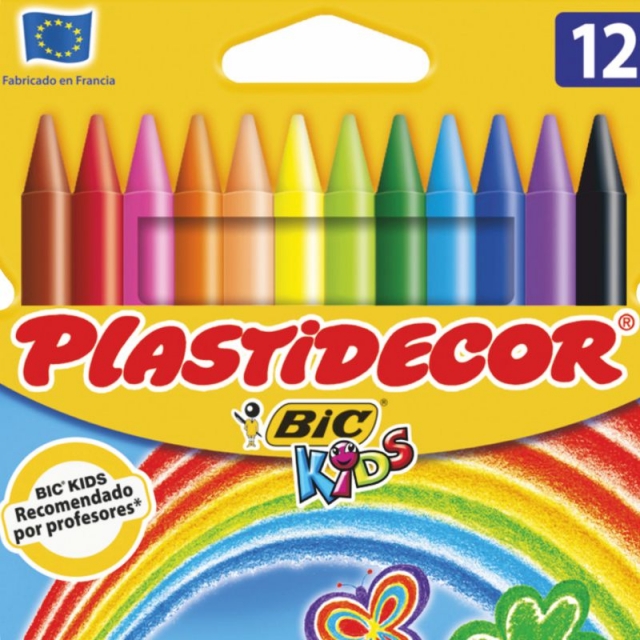 BIC Plastidecor Peques, Estuche Con 12 Ceras, Tamaño Único